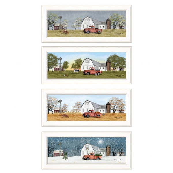 HomeRoots Set of Four Billy Jacobs Framed Prints - Stylish Contemporary Wall Art for Seasonal Décor Updates 406178
