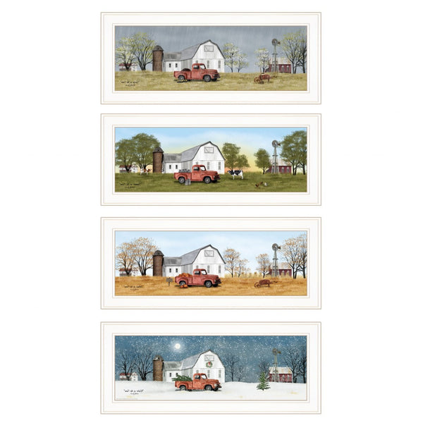 HomeRoots Set of Four Billy Jacobs Framed Prints - Stylish Contemporary Wall Art for Seasonal Décor Updates 406178