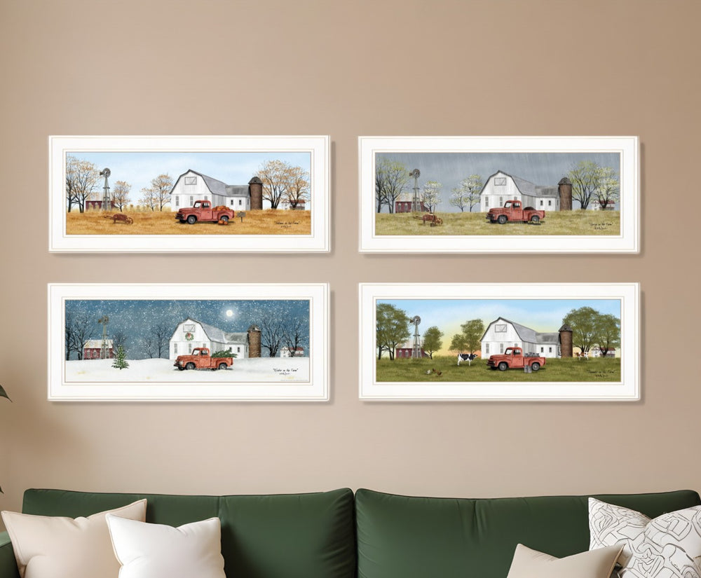 HomeRoots Set of Four Billy Jacobs Framed Prints - Stylish Contemporary Wall Art for Seasonal Décor Updates 406178