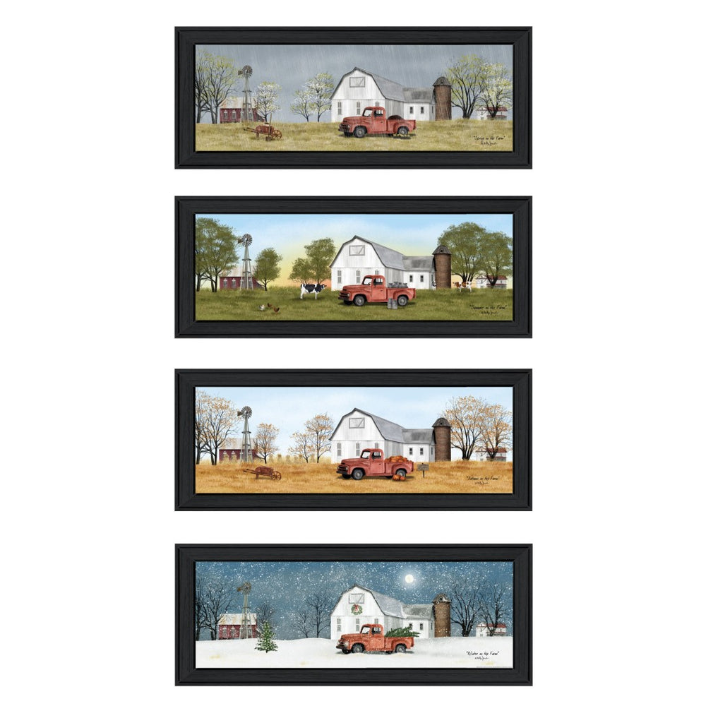 HomeRoots Set of Four Billy Jacobs Four Seasons Collection V Framed Prints for Modern Wall Art Décor 406179