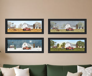 Homeroots Set Of Four Billy Jacobs Four Seasons Collection V Black Frame 1 Black Framed Print Wall Art  Wood Paper 406179