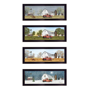 HomeRoots Set of Four Billy Jacobs Four Seasons Collection Black Framed Prints for Stylish Home Décor 406181