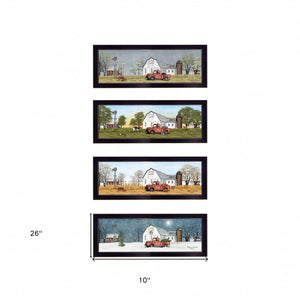 HomeRoots Set of Four Billy Jacobs Four Seasons Collection Black Framed Prints for Stylish Home Décor 406181