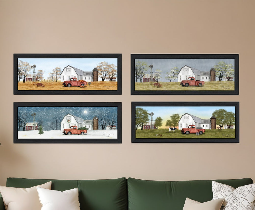 HomeRoots Set of Four Billy Jacobs Framed Prints - Four Seasons Collection VII for Stylish Home Décor 406183