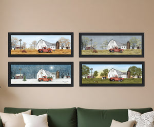 Homeroots Set Of Four Billy Jacobs Four Seasons Collection Vii 2 Black Framed Print Wall Art  Wood Paper 406183