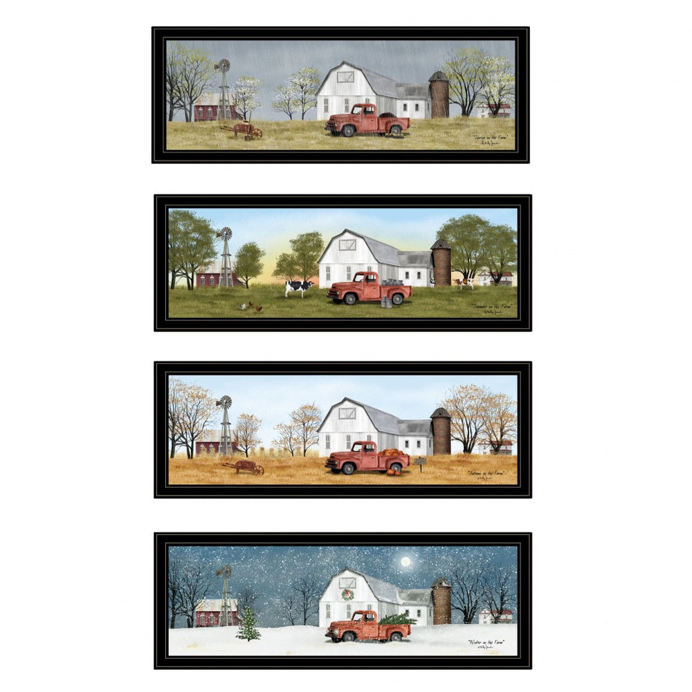 HomeRoots Set of Four Billy Jacobs Framed Prints – Four Seasons Collection VII Wall Art for Stylish Décor 406184