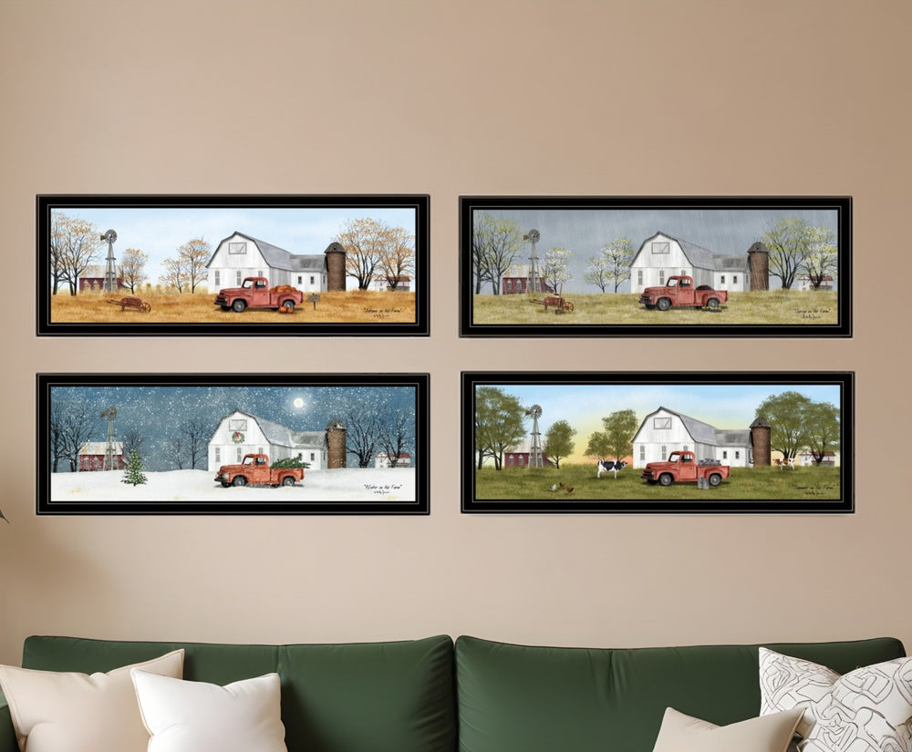 HomeRoots Set of Four Billy Jacobs Framed Prints – Four Seasons Collection VII Wall Art for Stylish Décor 406184