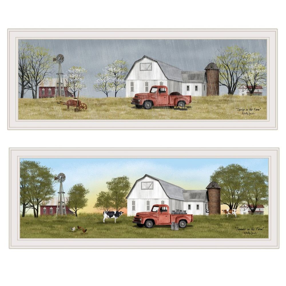 HomeRoots Set of Two Billy Jacobs Framed Prints - Spring/Summer Wall Art for Coastal or Modern Decor 406187