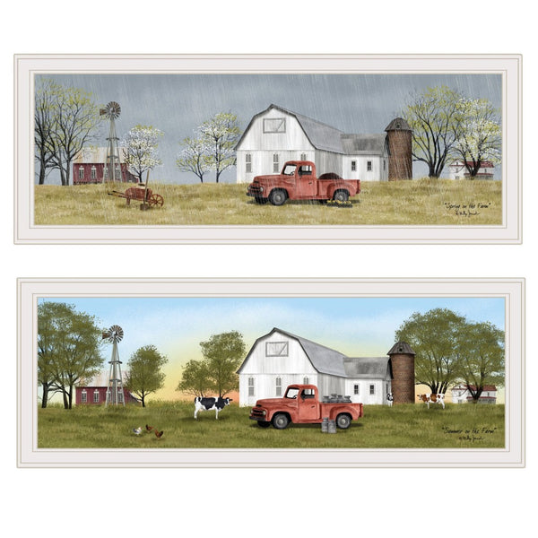 HomeRoots Set of Two Billy Jacobs Framed Prints - Spring/Summer Wall Art for Coastal or Modern Decor 406187