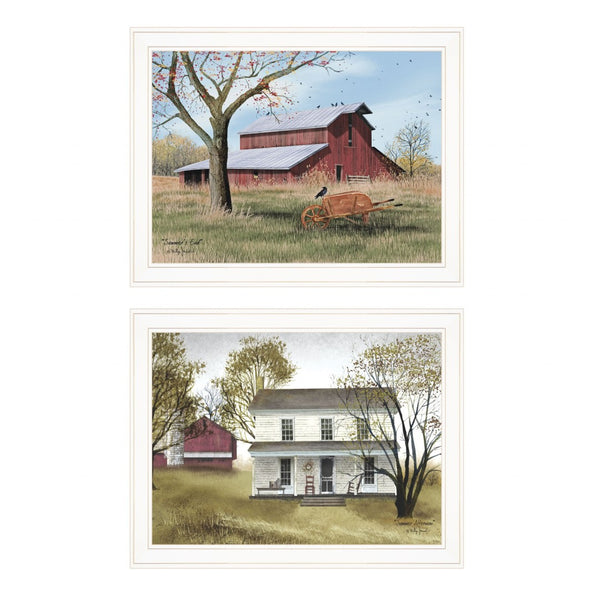 HomeRoots Set of Two End of Summer Vibrant Framed Prints - Gallery-Ready Art for Your Home Decor Upgrade 406191