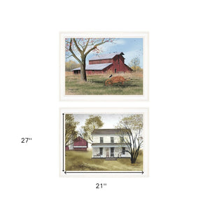HomeRoots Set of Two End of Summer Vibrant Framed Prints - Gallery-Ready Art for Your Home Decor Upgrade 406191