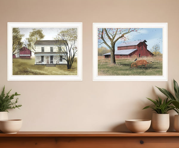 HomeRoots Set of Two End of Summer Vibrant Framed Prints - Gallery-Ready Art for Your Home Decor Upgrade 406191