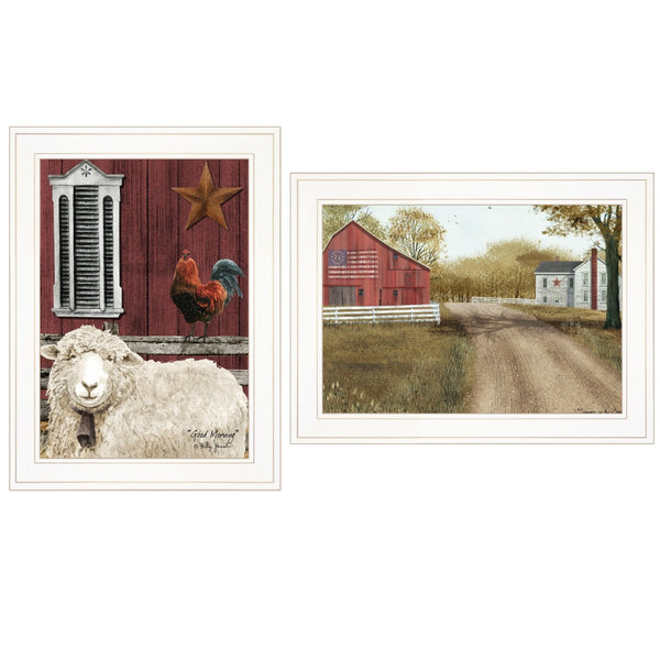 HomeRoots Set of Two Good Morning Farmhouse Framed Prints - Charming Wall Art for Kitchen & Living Spaces 406193