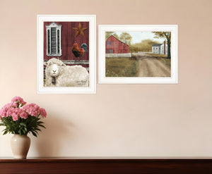 HomeRoots Set of Two Good Morning Farmhouse Framed Prints - Charming Wall Art for Kitchen & Living Spaces 406193