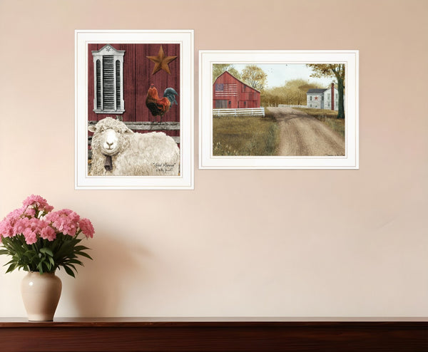 HomeRoots Set of Two Good Morning Farmhouse Framed Prints - Charming Wall Art for Kitchen & Living Spaces 406193