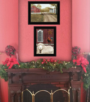 HomeRoots Set of Two Good Morning Black Framed Farmhouse Wall Art Prints for Charming Décor Refresh 406194
