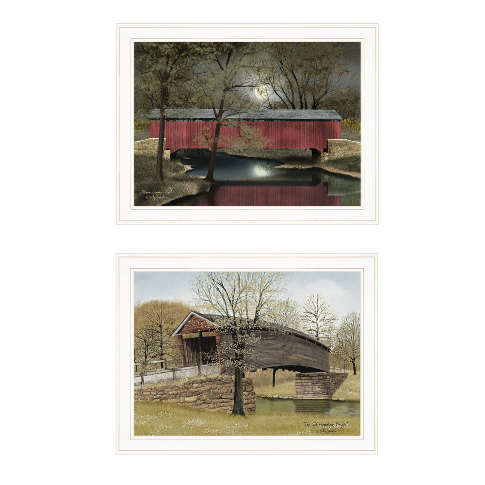 HomeRoots Set of Two Framed Bridge Prints | Modern Wall Art for Contemporary Home Decor & Easy Styling 406195