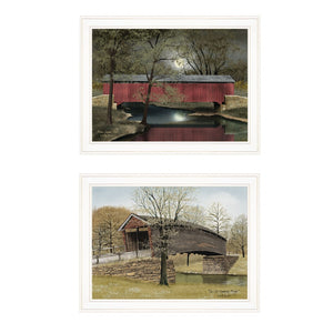 HomeRoots Set of Two Framed Bridge Prints | Modern Wall Art for Contemporary Home Decor & Easy Styling 406195