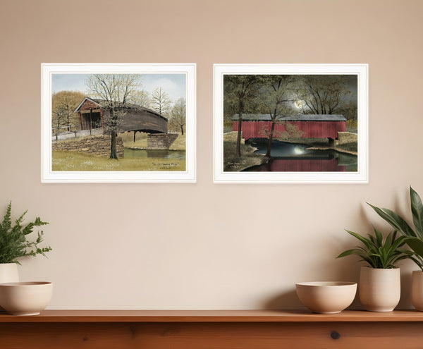 HomeRoots Set of Two Framed Bridge Prints | Modern Wall Art for Contemporary Home Decor & Easy Styling 406195