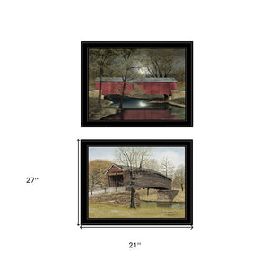 HomeRoots Set of Two Framed Bridge Prints | Modern Black Wall Art for Stylish Home Décor Update 406196