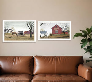 Homeroots Set Of Two Goin To Market 1 White Framed Print Wall Art  Wood Paper 406205