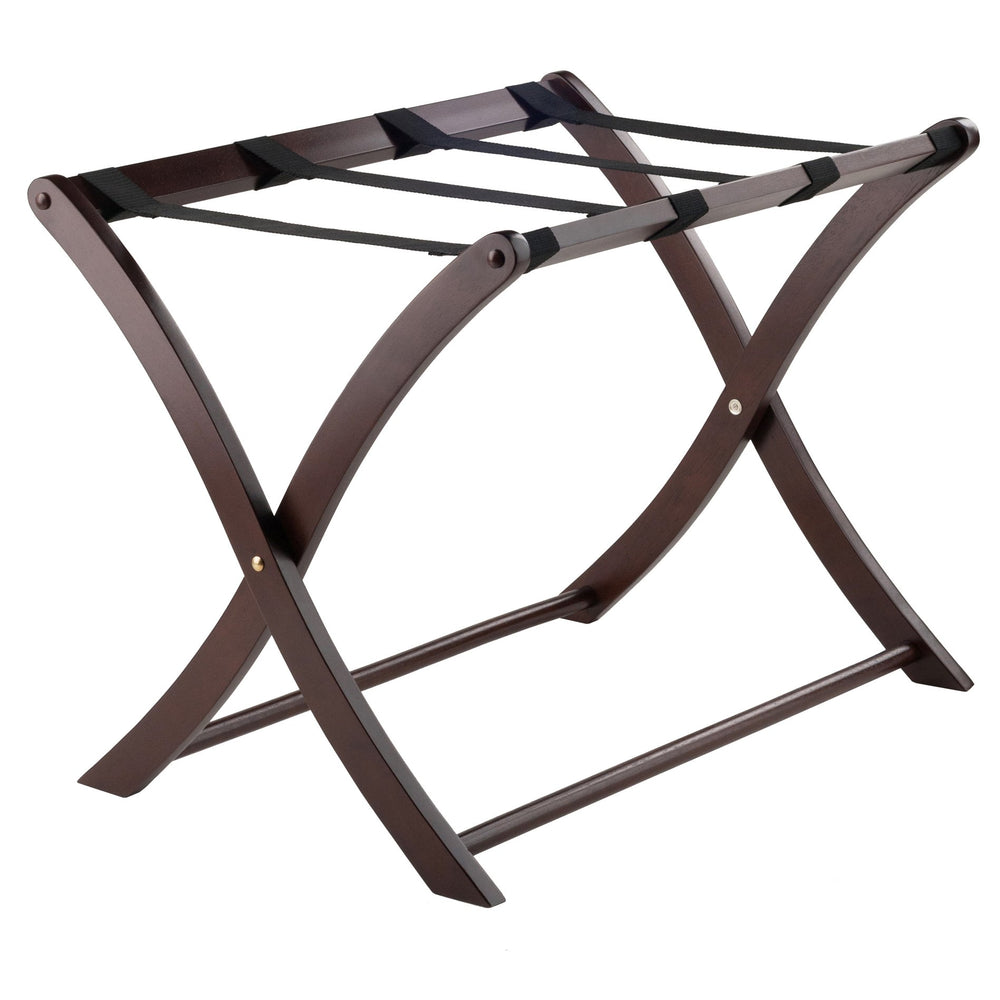 Winsome Wood Scarlett Luggage Rack - Stylish Cappuccino Wood Stand For Guest Room, Easy Foldable & Durable Design Cappuccino Solid Wood ,Nylon 40620-winsome-wood