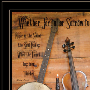 Homeroots Set Of Two Music Or Nevermore 2 Black Framed Print Wall Art  Wood Paper 406210