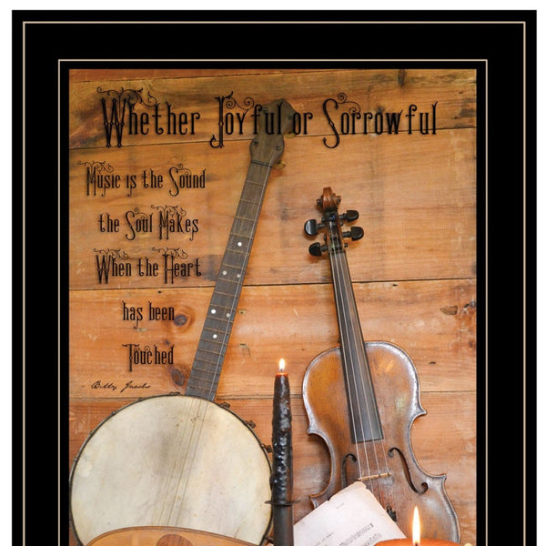 Homeroots Set Of Two Music Or Nevermore 2 Black Framed Print Wall Art  Wood Paper 406210