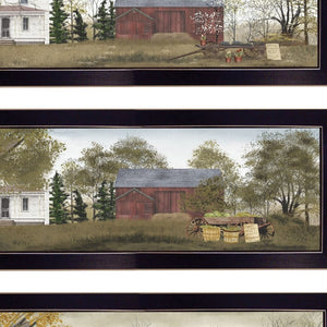 HomeRoots Set of Four Seasons Farm Wall Art Prints – Timeless Framed Decor for Home with Seasonal Charm Espresso 406217