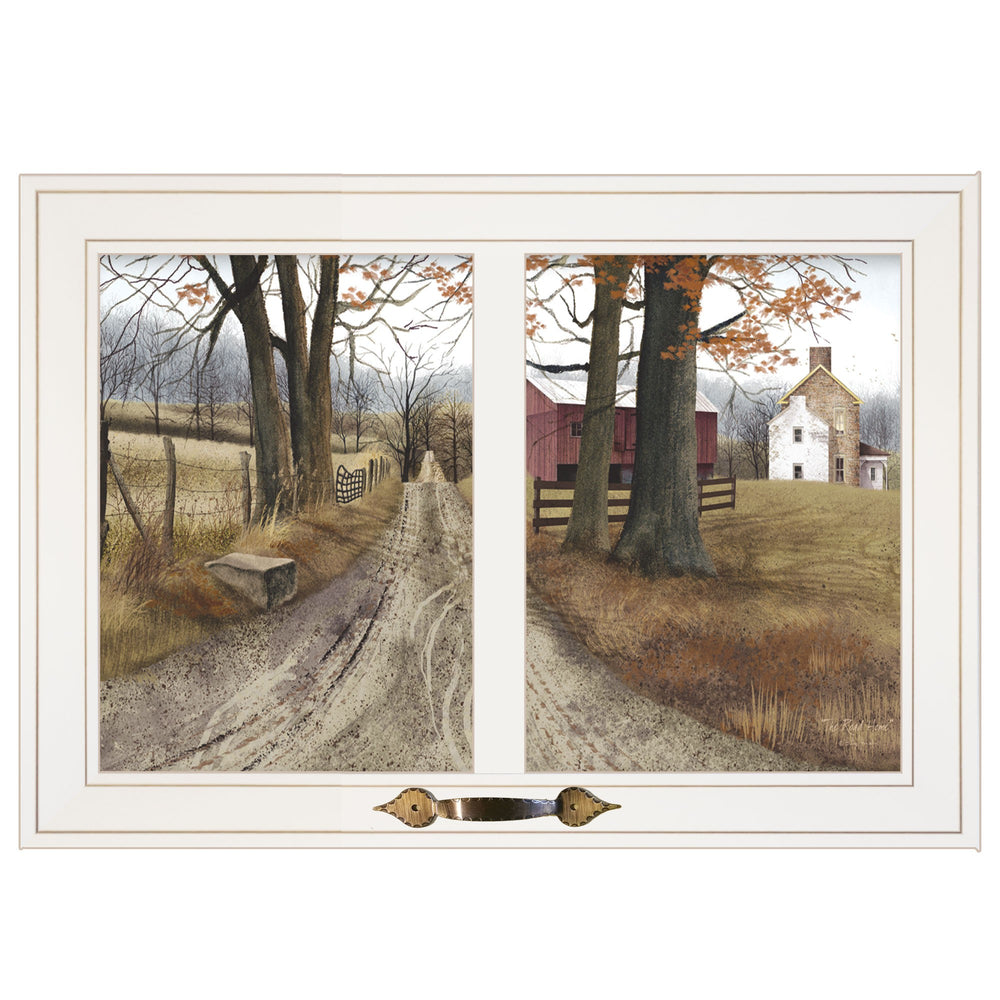 Homeroots The Road Home 6 White Framed Print Wall Art  Wood Paper And Texture 406233