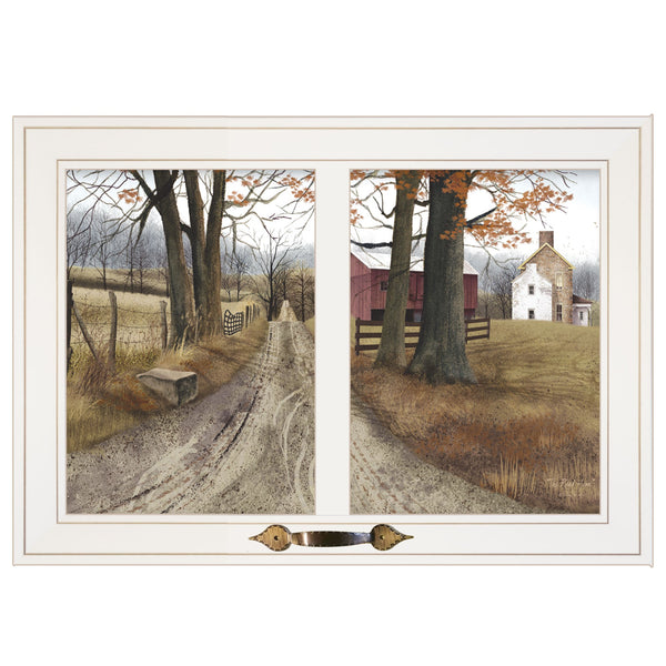 Homeroots The Road Home 6 White Framed Print Wall Art  Wood Paper And Texture 406233