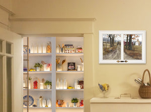 Homeroots The Road Home 6 White Framed Print Wall Art  Wood Paper And Texture 406233