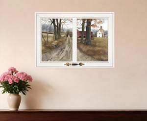 Homeroots The Road Home 6 White Framed Print Wall Art  Wood Paper And Texture 406233
