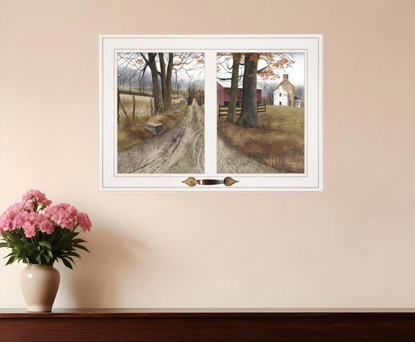Homeroots The Road Home 6 White Framed Print Wall Art  Wood Paper And Texture 406233