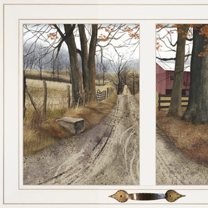 Homeroots The Road Home 6 White Framed Print Wall Art  Wood Paper And Texture 406233