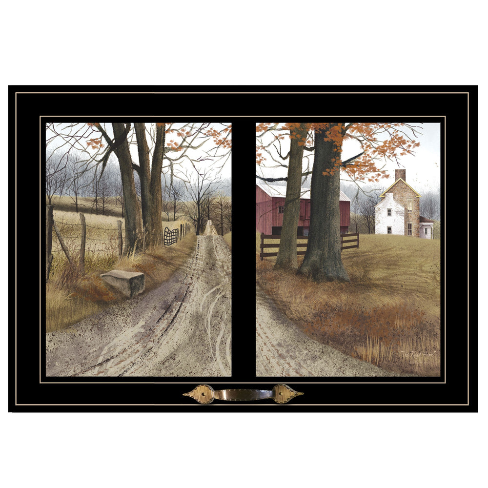 Homeroots The Road Home 7 Black Framed Print Wall Art  Wood Paper And Texture 406234