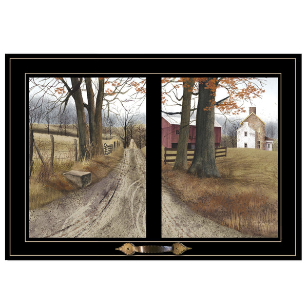 Homeroots The Road Home 7 Black Framed Print Wall Art  Wood Paper And Texture 406234
