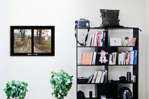 Homeroots The Road Home 7 Black Framed Print Wall Art  Wood Paper And Texture 406234