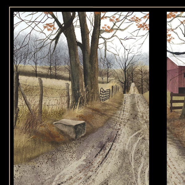 Homeroots The Road Home 7 Black Framed Print Wall Art  Wood Paper And Texture 406234