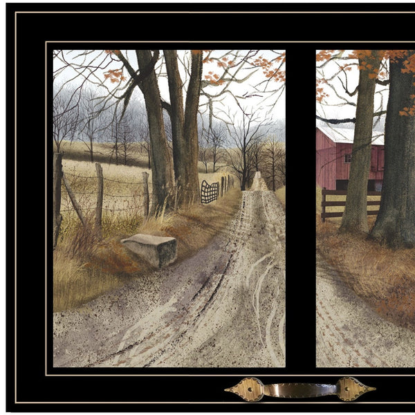 Homeroots The Road Home 7 Black Framed Print Wall Art  Wood Paper And Texture 406234