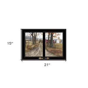 Homeroots The Road Home 7 Black Framed Print Wall Art  Wood Paper And Texture 406234