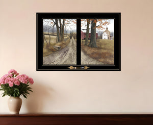 Homeroots The Road Home 7 Black Framed Print Wall Art  Wood Paper And Texture 406234
