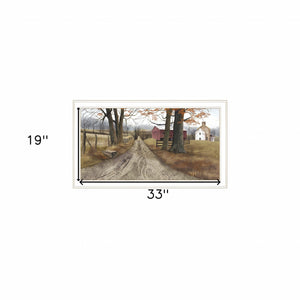 Homeroots The Road Home 8 White Framed Print Wall Art  Wood Product Paper Print Uv Coating 406398