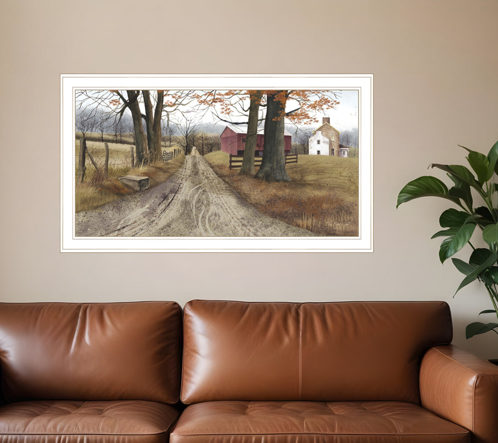 Homeroots The Road Home 8 White Framed Print Wall Art  Wood Product Paper Print Uv Coating 406398