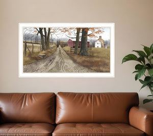 Homeroots The Road Home 8 White Framed Print Wall Art  Wood Product Paper Print Uv Coating 406398