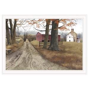 Homeroots The Road Home 14 White Framed Print Wall Art  Wood Product Paper Print Uv Coating 406403