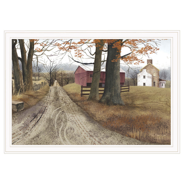 Homeroots The Road Home 14 White Framed Print Wall Art  Wood Product Paper Print Uv Coating 406403