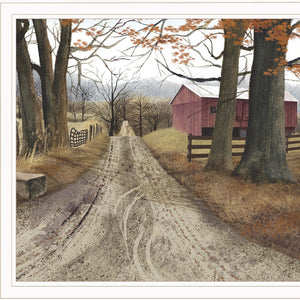 Homeroots The Road Home 14 White Framed Print Wall Art  Wood Product Paper Print Uv Coating 406403