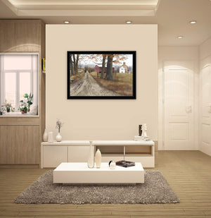 Homeroots The Road Home 15 Black Framed Print Wall Art  Wood Product Paper Print Uv Coating 406404