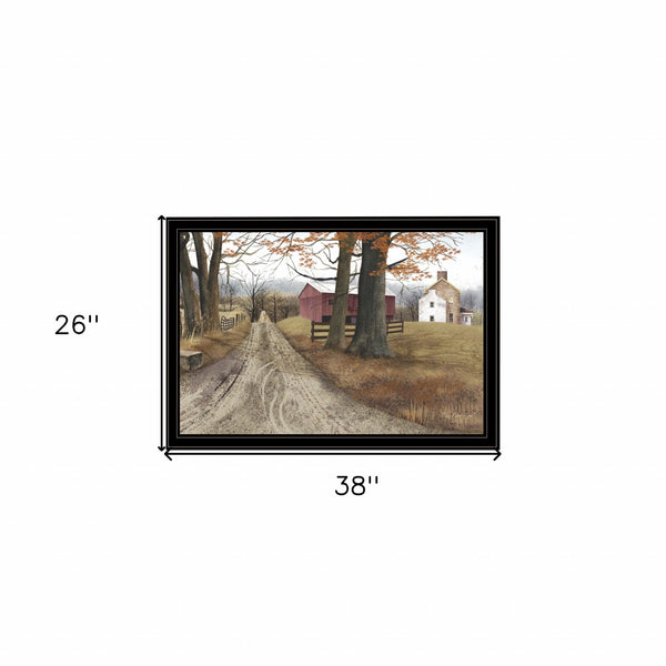 Homeroots The Road Home 15 Black Framed Print Wall Art  Wood Product Paper Print Uv Coating 406404